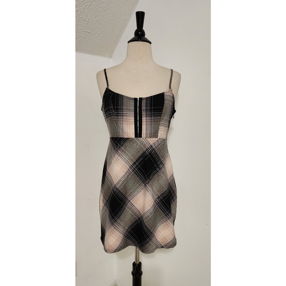 Urban Outfitters Keya Plaid Hook & Eye Mini Dress View 5